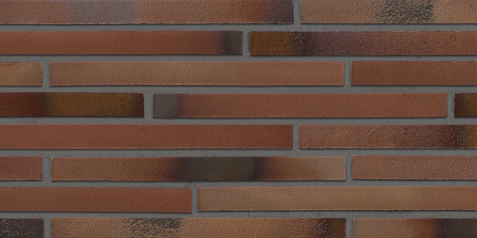  Клинкерная фасадная плитка Stroeher 3244 brown-blue bar shape RIEGEL 50