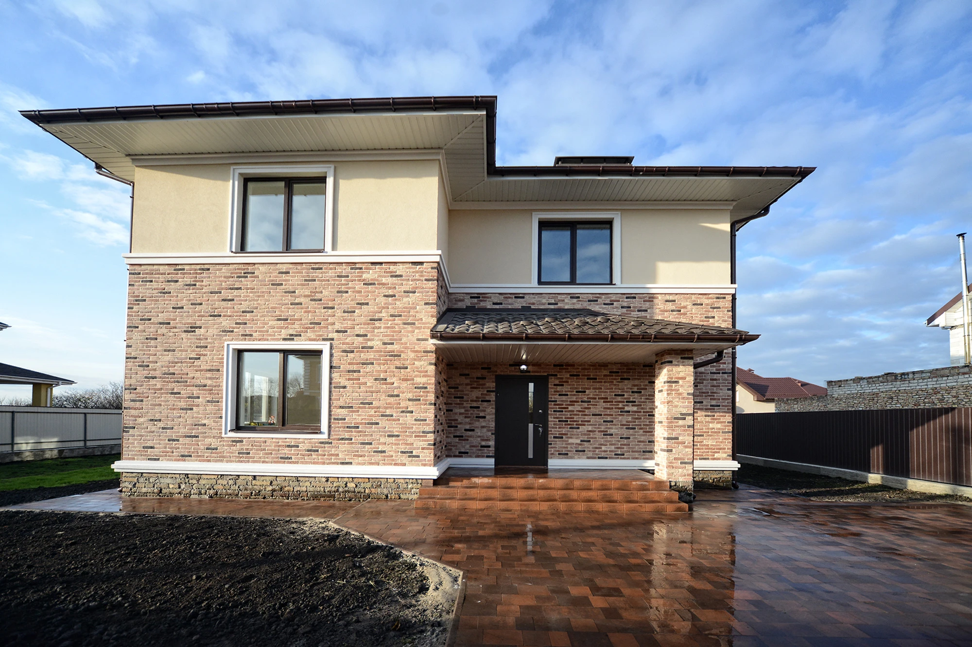 Фасадная плитка Loft Brick Бостон 20 Темно-красный с  подпалом 210x65 мм