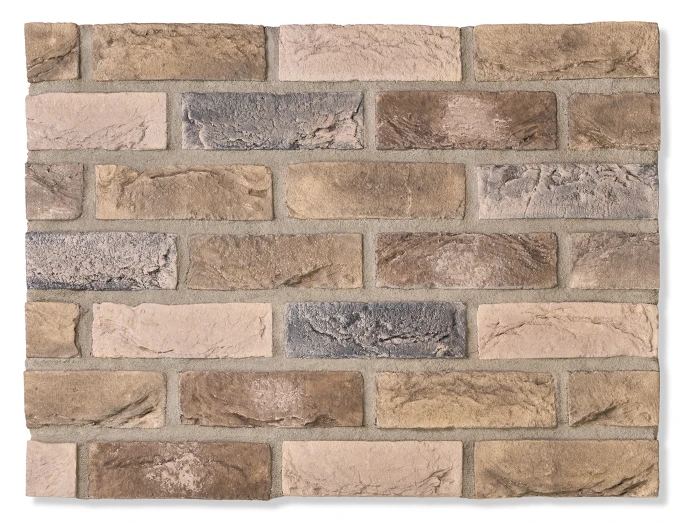 Фасадная плитка Loft Brick Квебек Серый с подпалом 210x65 мм
