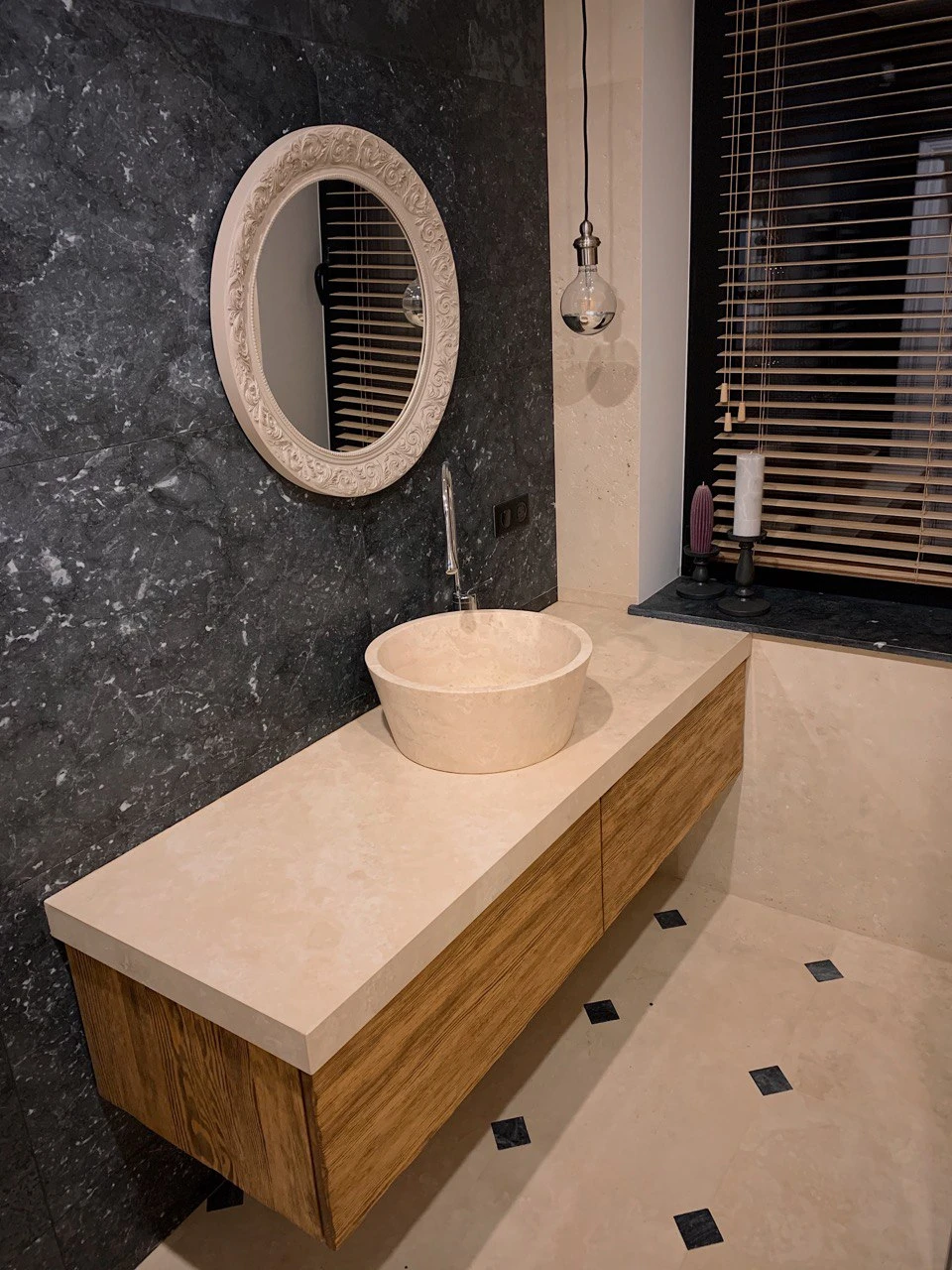 Раковины из натурального камня травертин